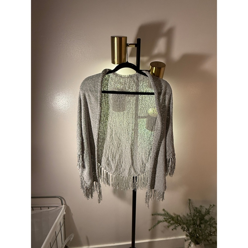 silk seal gray fringe coverup luxe lagenlook fringe elevated designer handmade l